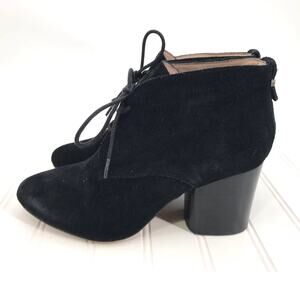 French Connection Dinah Black Suede Lace Up Ankle Boots Womens 7.5